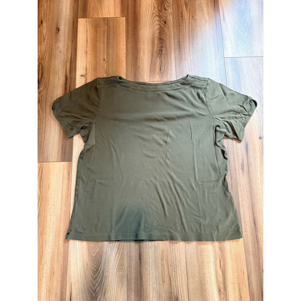 Chico's T-shirt Army Green Sz 3 Or XL Short Sleeve Cotton